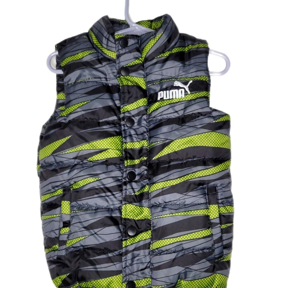 Puma, Grey and Green bubble vest, size: 4 yrs